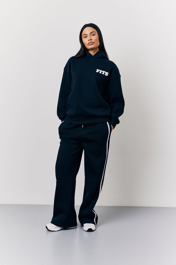 In The Style Fits Navy Fits Bubble Print Co-Ord Hoodie Navy