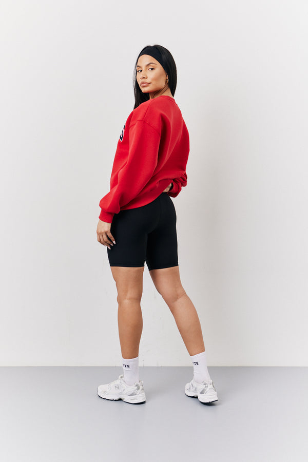 In The Style Fits Red Fits Crew Neck Embroidered Sweatshirt Red