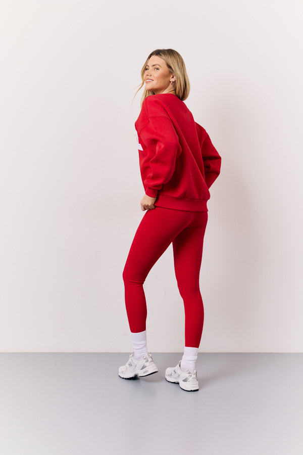 In The Style Fits Red High Waisted Sculpt And Control Leggings Red