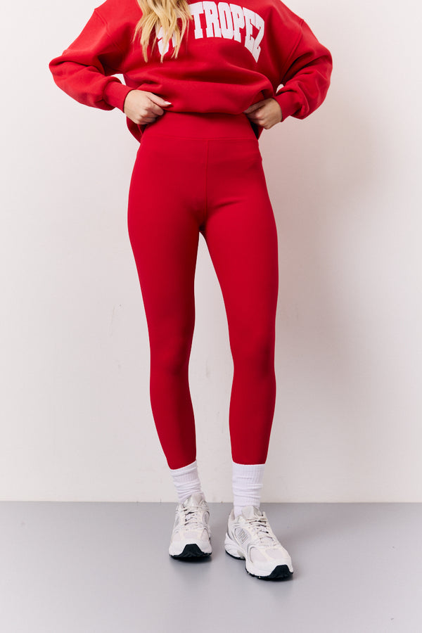 In The Style Fits Red High Waisted Sculpt And Control Leggings Red
