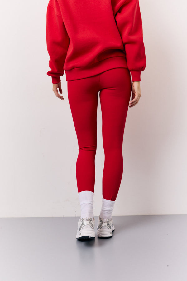 In The Style Fits Red High Waisted Sculpt And Control Leggings Red