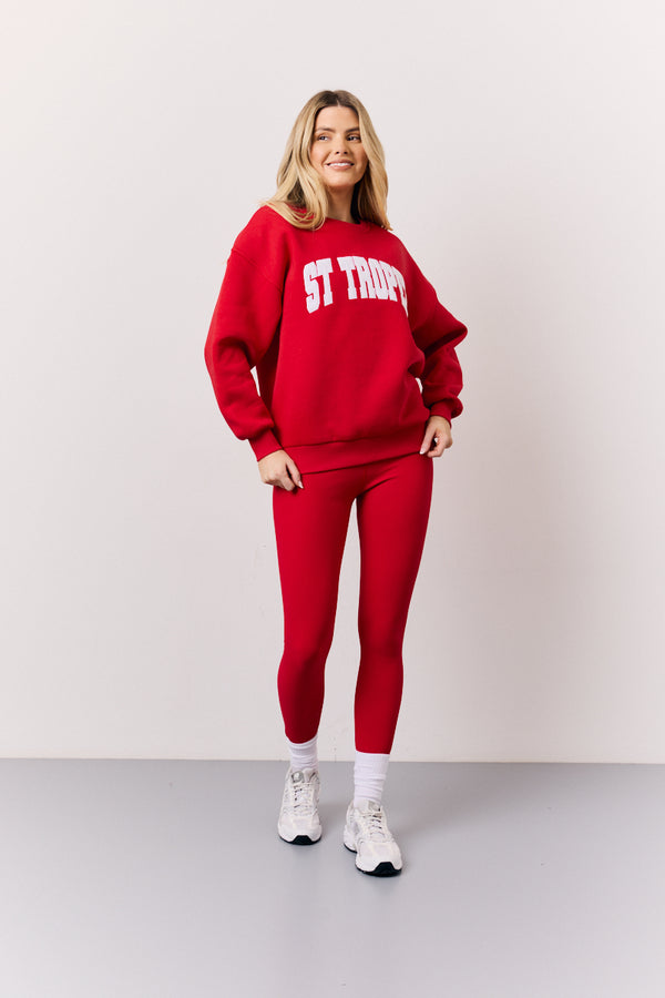 in the style Fits Red High Waisted Sculpt and Control Leggings Red