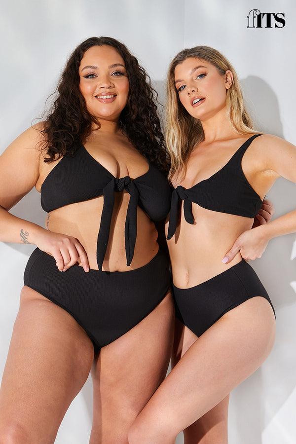 in the style Fits Sculpt and Control Crinkle High Waisted High Leg Bikini Brief Black