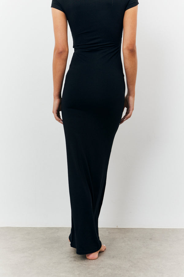 In The Style Fits Sculpting Cap Sleeve Maxi Dress Black