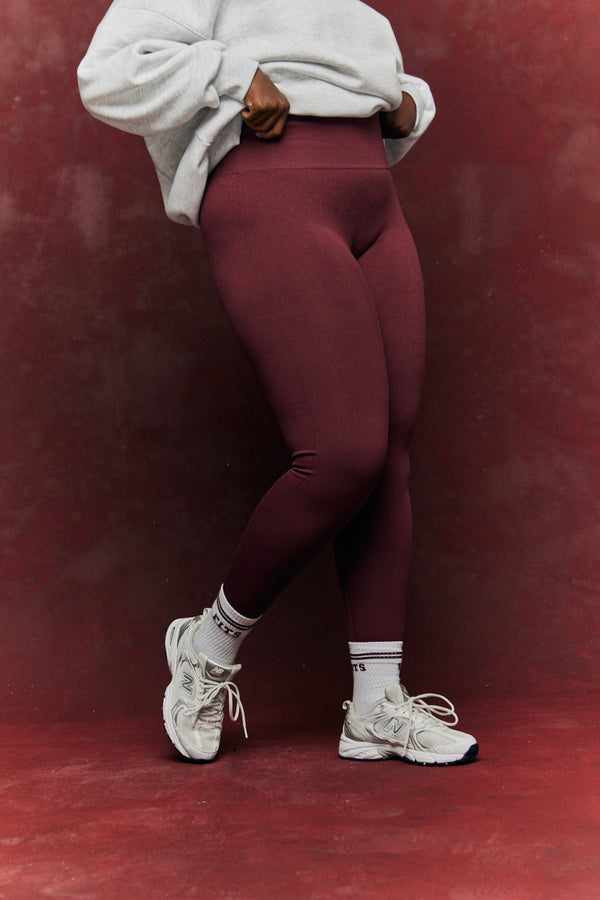 In The Style Fits Seamless High Waist Bum Boosting Leggings Burgundy