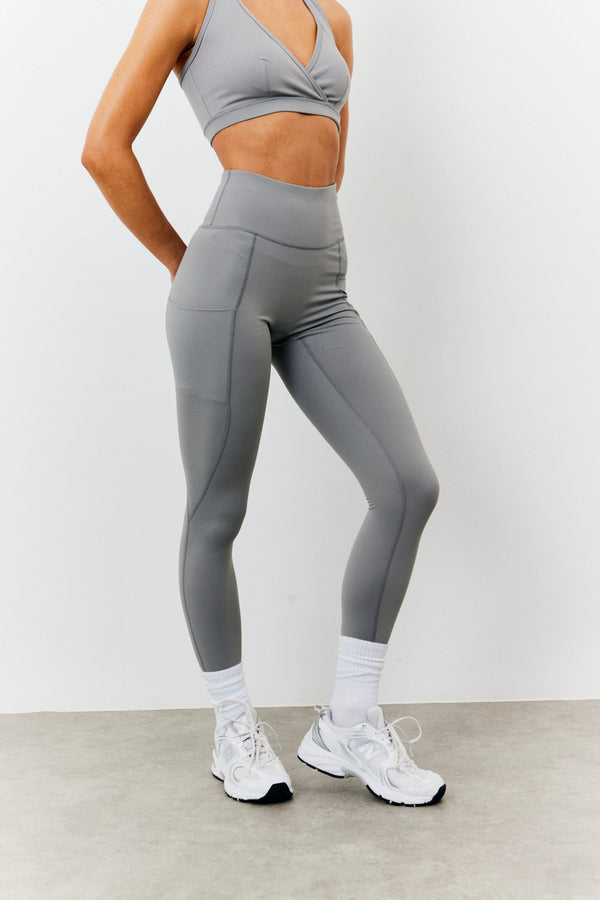 In The Style Fits Soft Touch Seam Detail Legging Grey