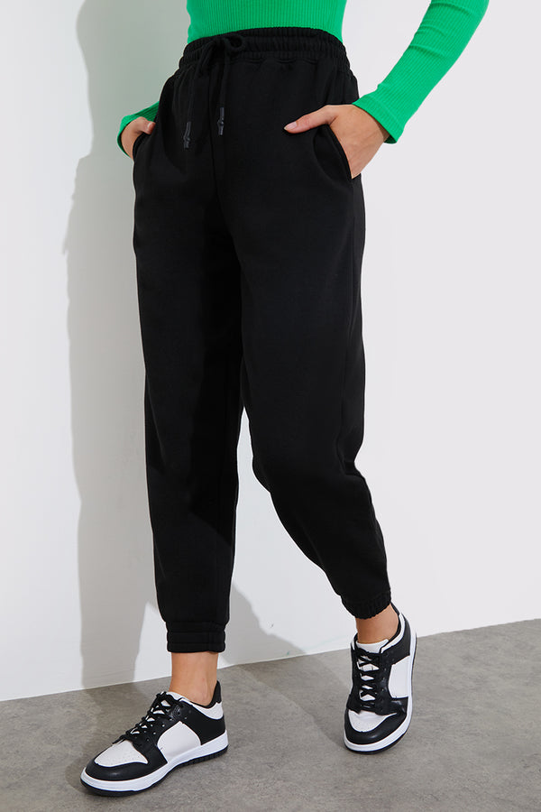 In The Style Fits Sustainable Fleeceback Cuff Oversized Joggers Charcoal