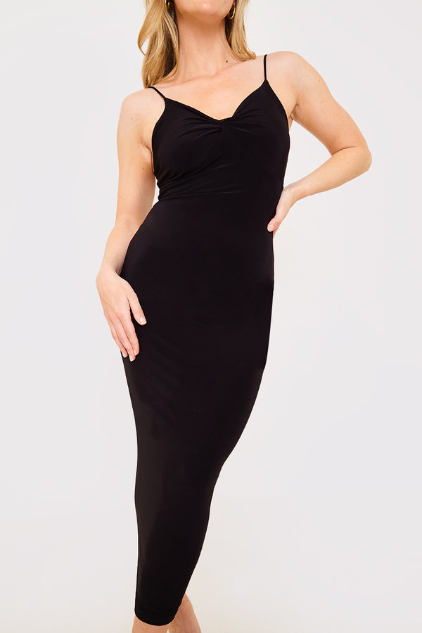 In The Style Glowy By Chloe Twist Bust Midi Dress Black