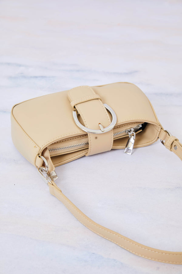 in the style In The Style 90S Small Buckle Bag Beige