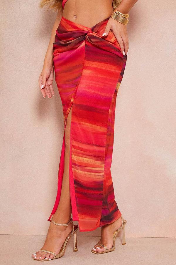 In The Style In The Style Abstract Print Co-Ord Maxi Skirt Print