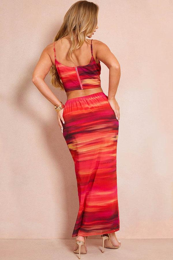 In The Style In The Style Abstract Print Co-Ord Maxi Skirt Print