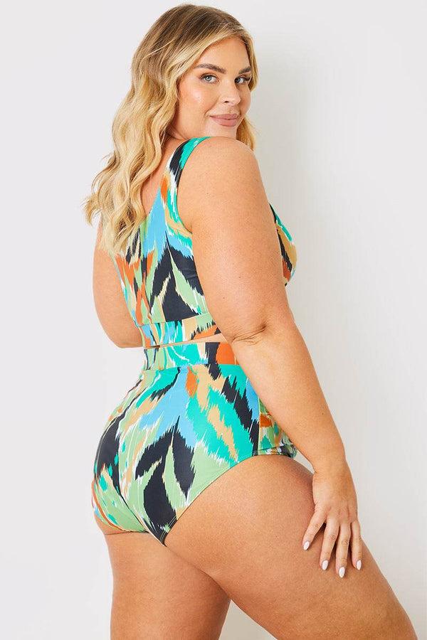 In The Style In The Style Abstract Print Scoop Neck Bikini Top Multi