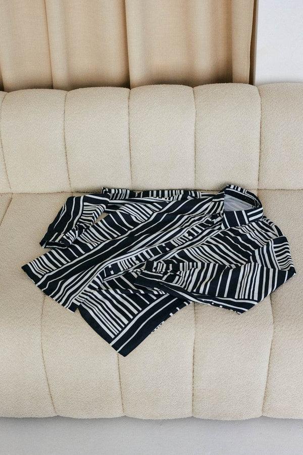 In The Style In The Style Abstract Stripe Co-Ord Shirt Black