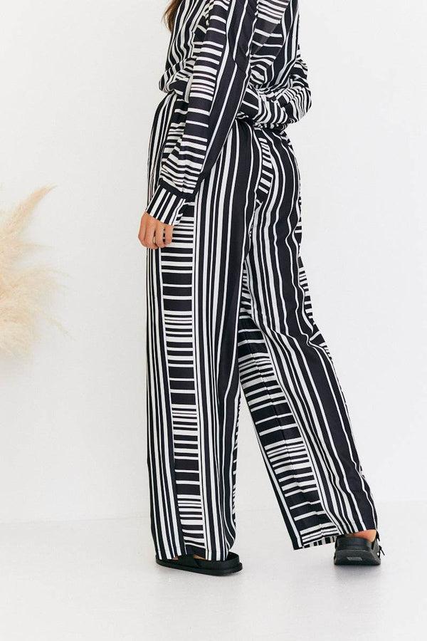 In The Style In The Style Abstract Stripe Co-Ord Trouser Black