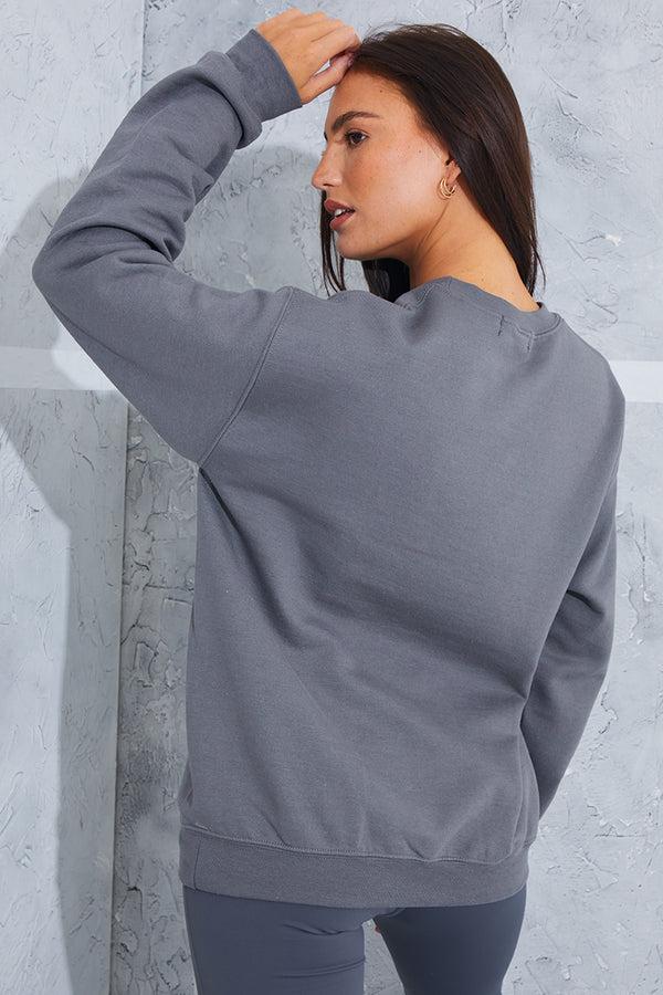 In The Style In The Style Active Graphic Oversized Sweat Charcoal