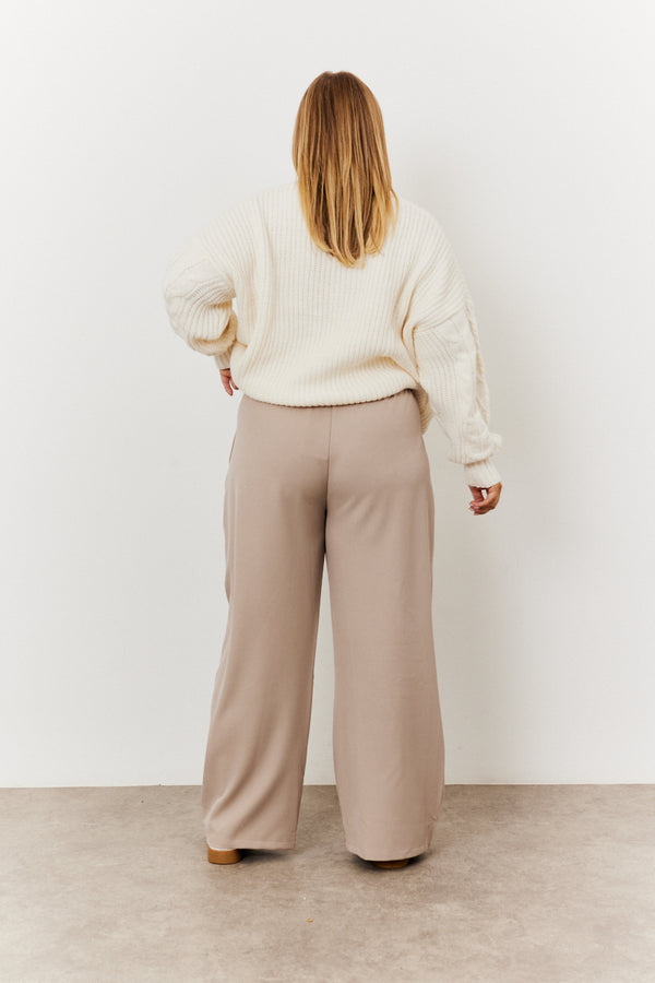 In The Style In The Style Adjustable Wide Leg Trouser Stone