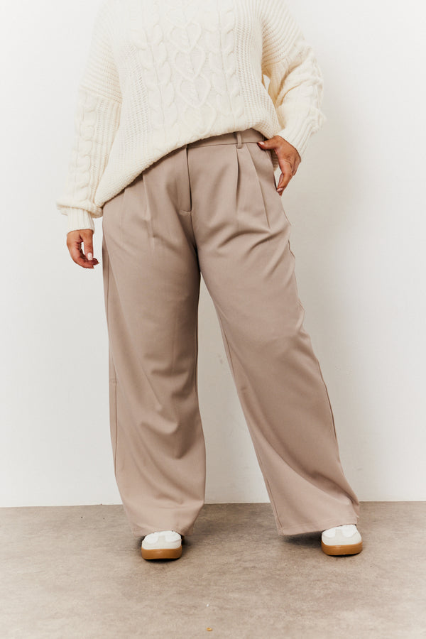 In The Style In The Style Adjustable Wide Leg Trouser Stone
