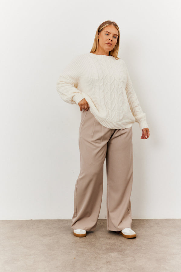 in the style In the Style Adjustable Wide Leg Trouser Stone