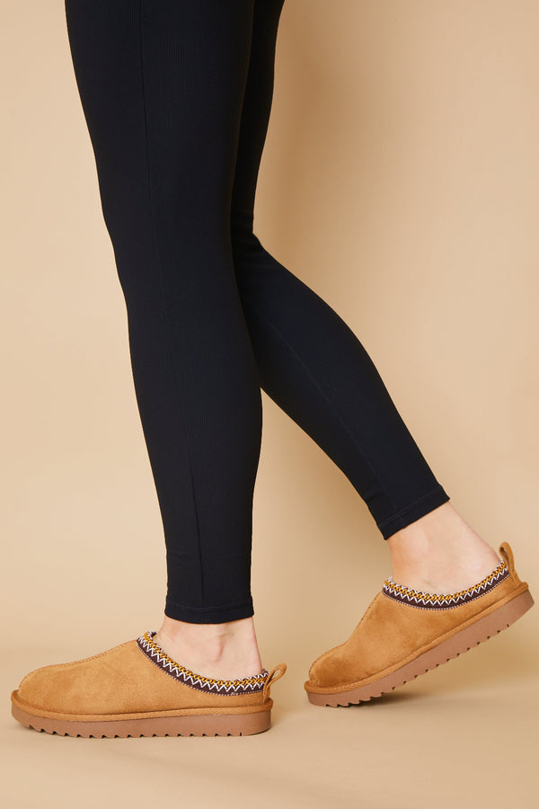 In The Style In The Style Aztec Faux Suede Shoe Brown