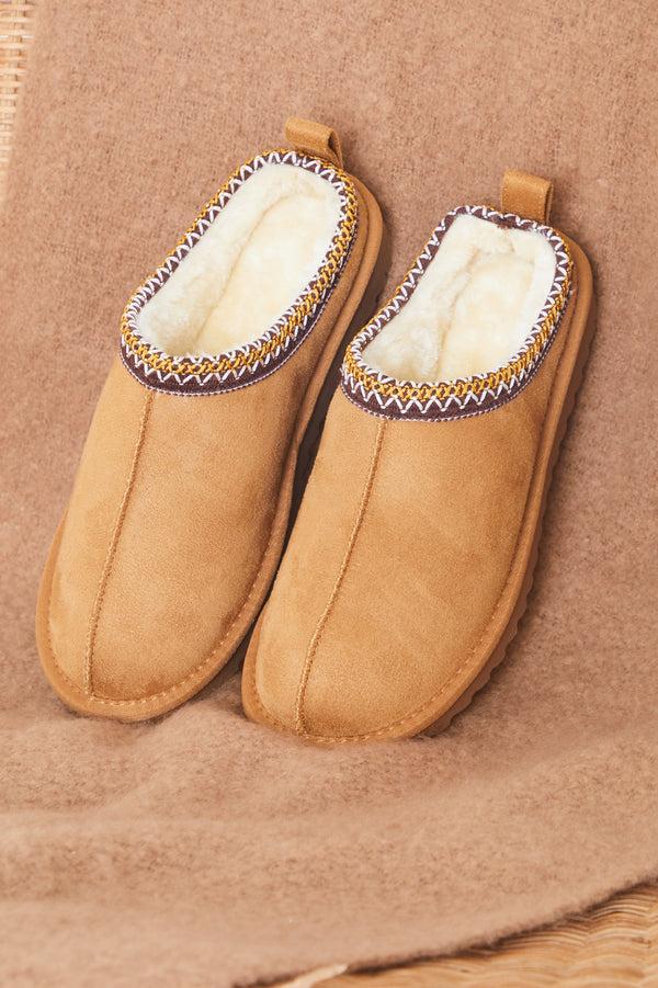 In The Style In The Style Aztec Faux Suede Shoe Brown