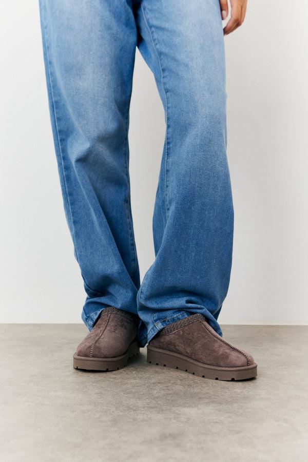 In The Style In The Style Aztec Faux Suede Shoe Taupe