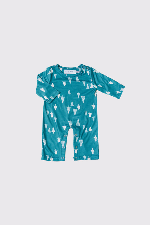 in the style In the Style Babies 'Merry Christmas' Matching Family PJ Romper Teal