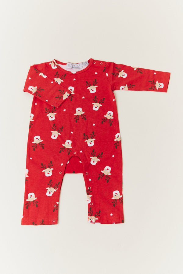 in the style In the Style Babies Reindeer Print Matching Family Romper Multi
