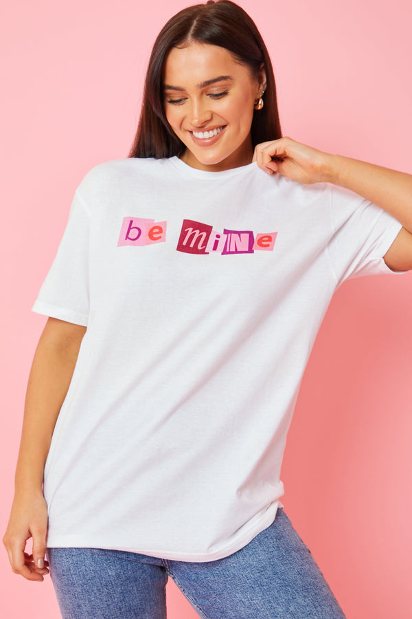 In The Style In The Style Be Mine Graphic T-Shirt White