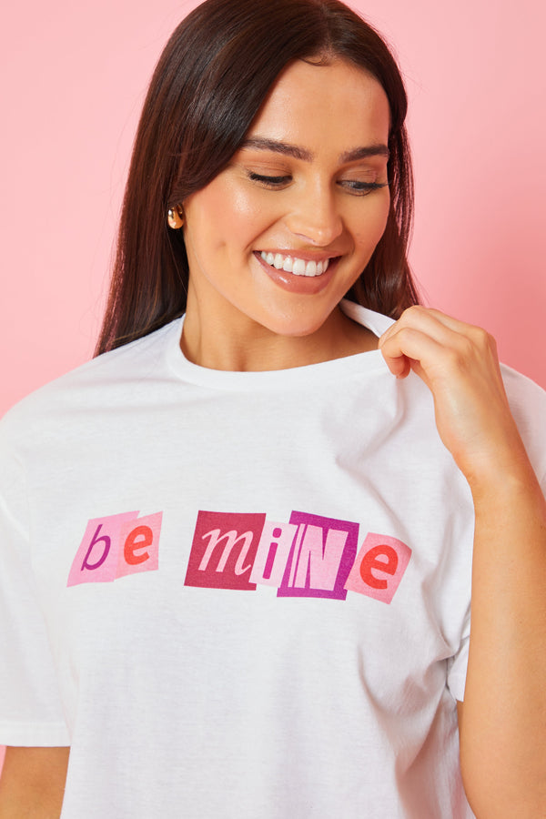 In The Style In The Style Be Mine Graphic T-Shirt White
