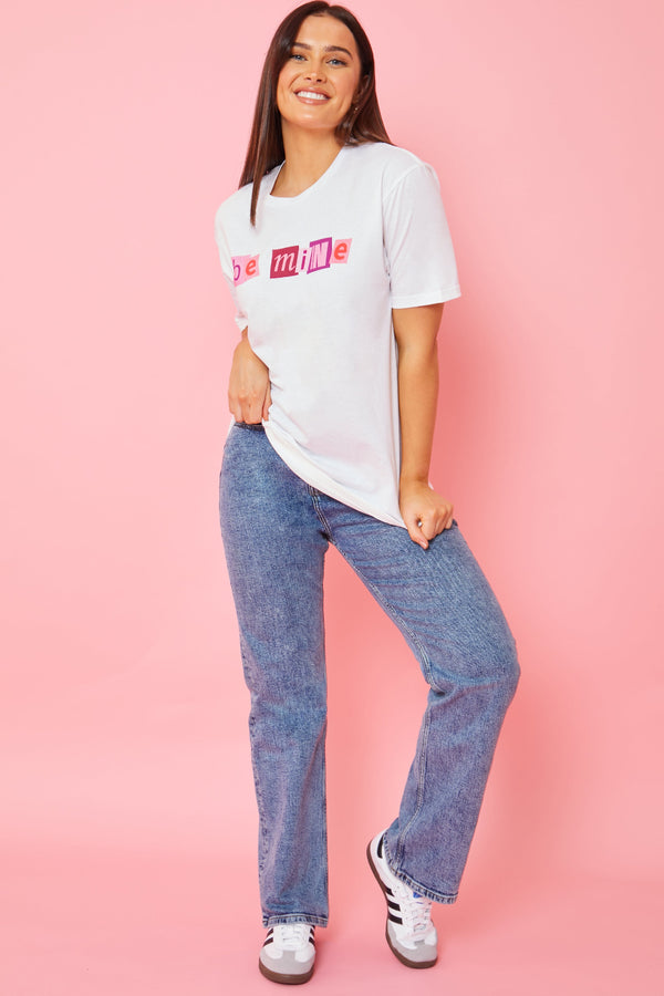 In The Style In The Style Be Mine Graphic T-Shirt White