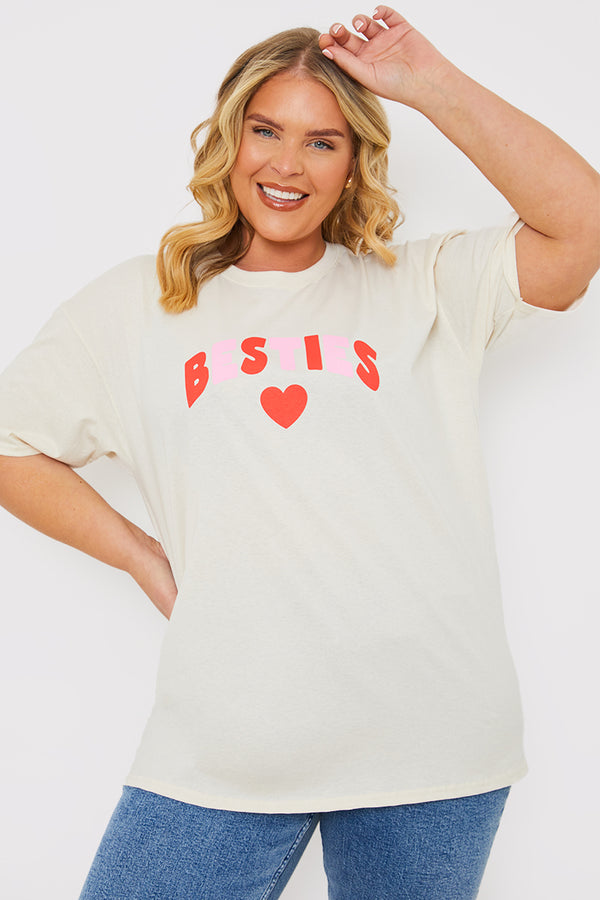 in the style In The Style Besties' Slogan T-Shirt Beige in the style In The Style Besties' Slogan T-Shirt Beige