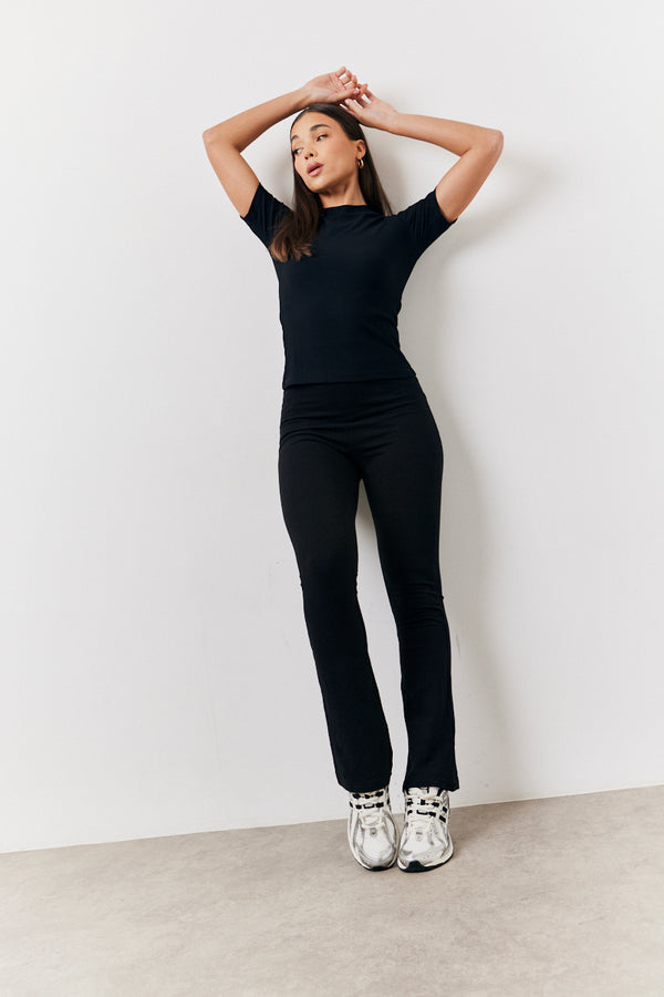 In The Style In The Style Black 2 Pack Jersey Kickflare And Legging Black