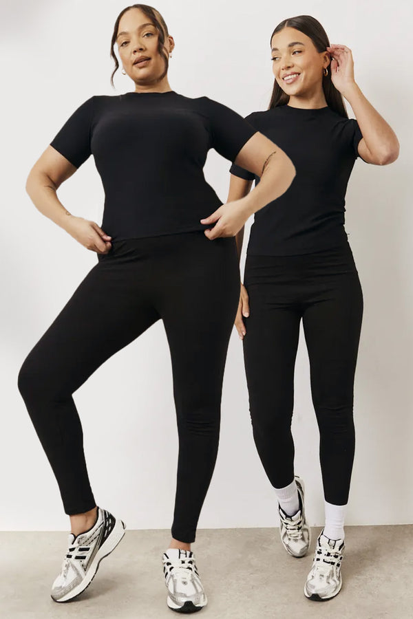 in the style In The Style Black 2 Pack Jersey Legging Black in the style In The Style Black 2 Pack Jersey Legging Black