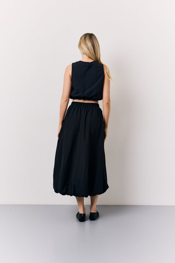In The Style In The Style Black Balloon Co-Ord Crop Top Black