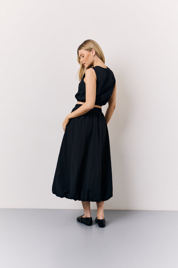 In The Style In The Style Black Balloon Co-Ord Midi Skirt Black