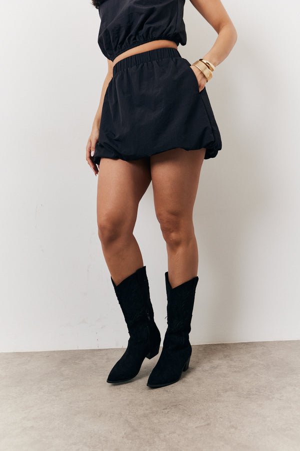 In The Style In The Style Black Balloon Co-Ord Mini Skirt Black