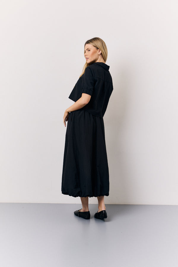 In The Style In The Style Black Co-Ord Cropped Shirt Black