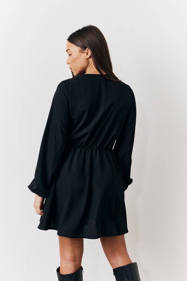 In The Style In The Style Black Drape Detail Mini Dress Black