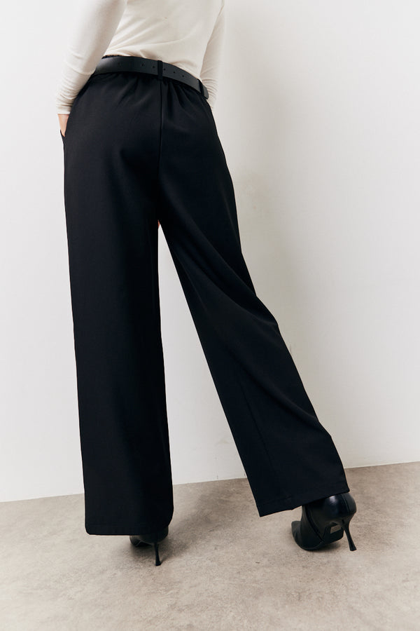 In The Style In The Style Black Elasticated Waist Wide Leg Trouser Black
