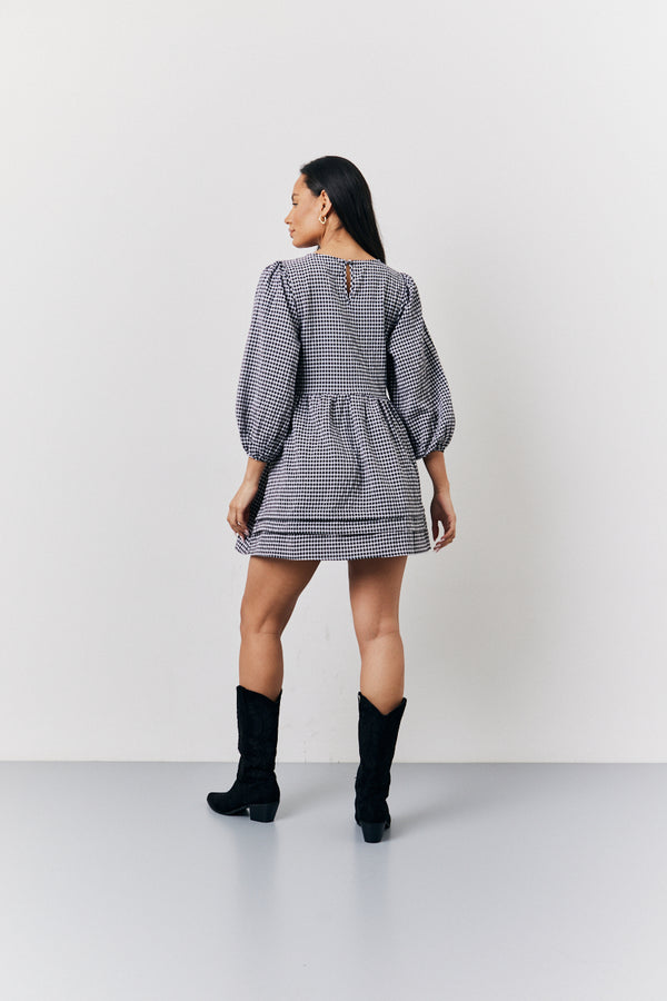 In The Style In The Style Black Gingham Mini Smock Dress Black