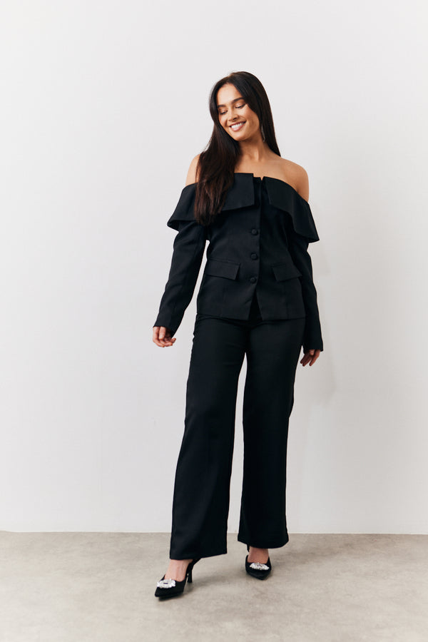 In The Style In The Style Black Tailored High Waist Trouser Black