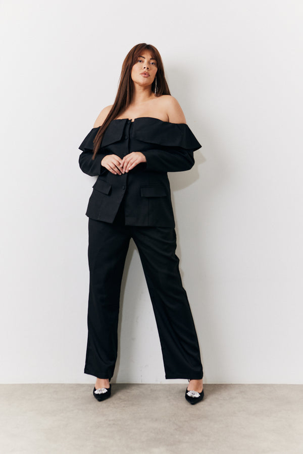 in the style In the Style Black Tailored High Waist Trouser Black
