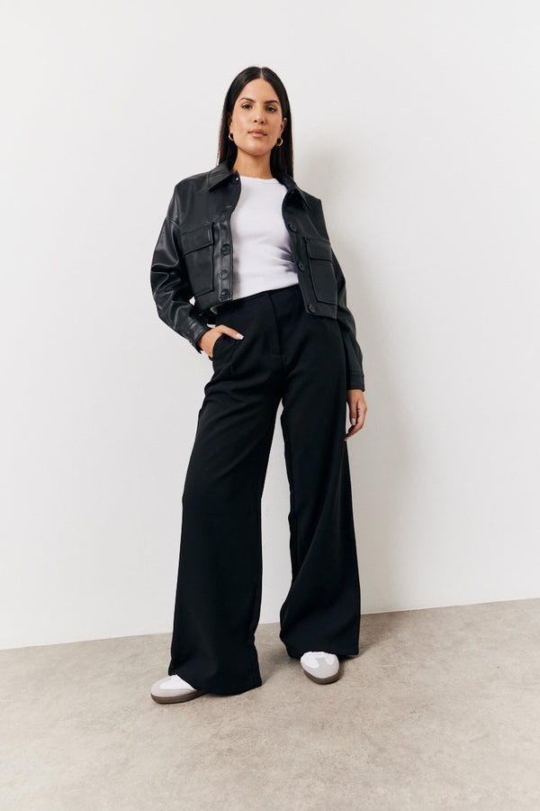 in the style In the Style Black Tailored Wide Leg Trouser Black