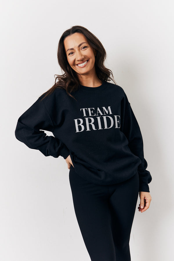 in the style In The Style Black Team Bride Slogan Sweatshirt Black