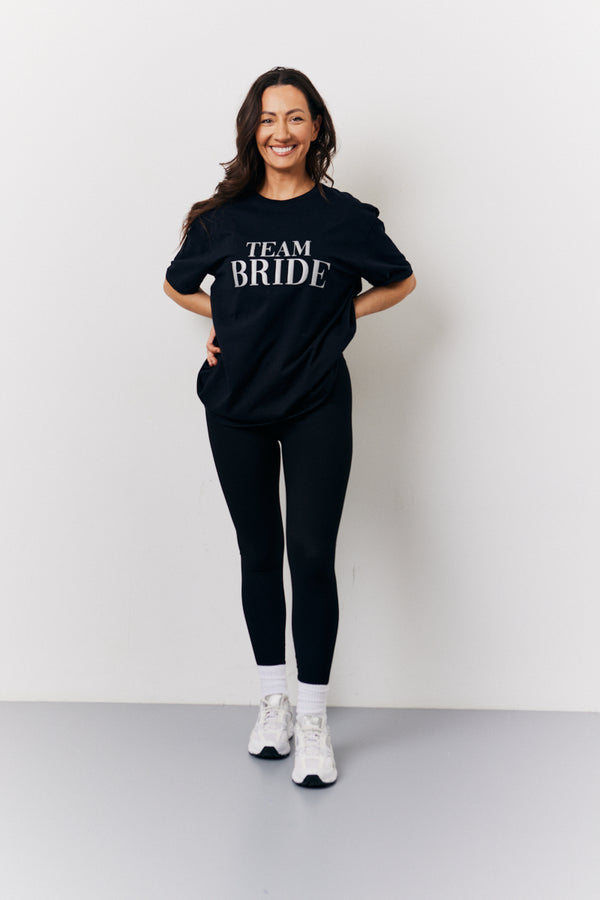 In The Style In The Style Black Team Bride Slogan T-Shirt Black