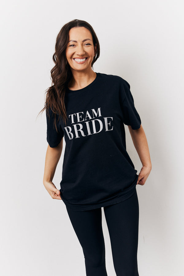 in the style In The Style Black Team Bride Slogan T-Shirt Black