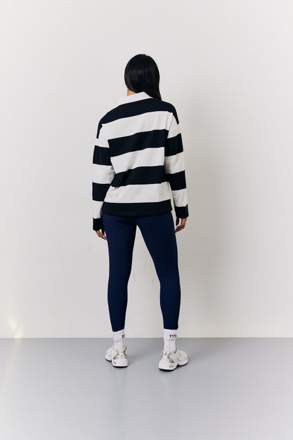 In The Style In The Style Black & White 90's Stripe Long Sleeve Rugby Shirt Multi