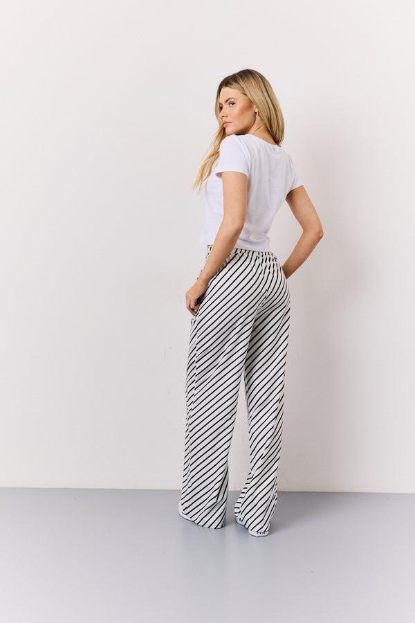 In The Style In The Style Black & White Striped Drawstring Trouser Multi