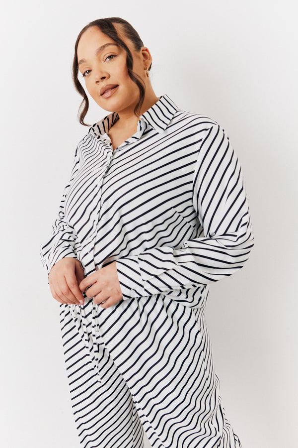 In The Style In The Style Black & White Striped Shirt Multi