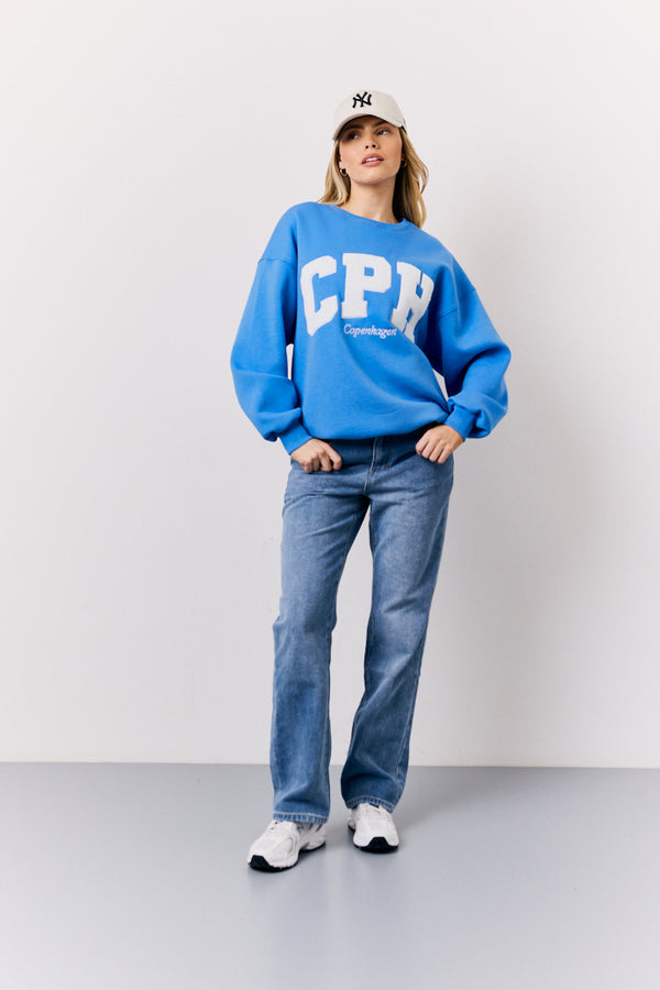 In The Style In The Style Blue Borg Graphic Sweater Blue